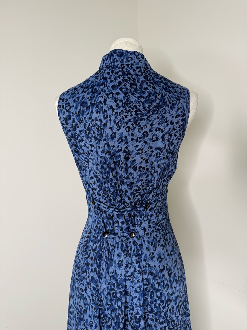 Coldwater Creek Blue Leopard Print Sleeveless Maxi Dress - Picture 10 of 16